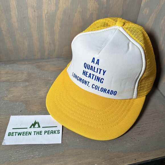 Vintage Snapback Trucker Breathable Hat Cap Yellow And White AA Quality Heating - Picture 1 of 7